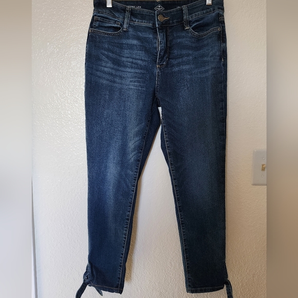 St. John's Bay Denim - St John's Bay Skinny Leg Ankle Tie Size 12